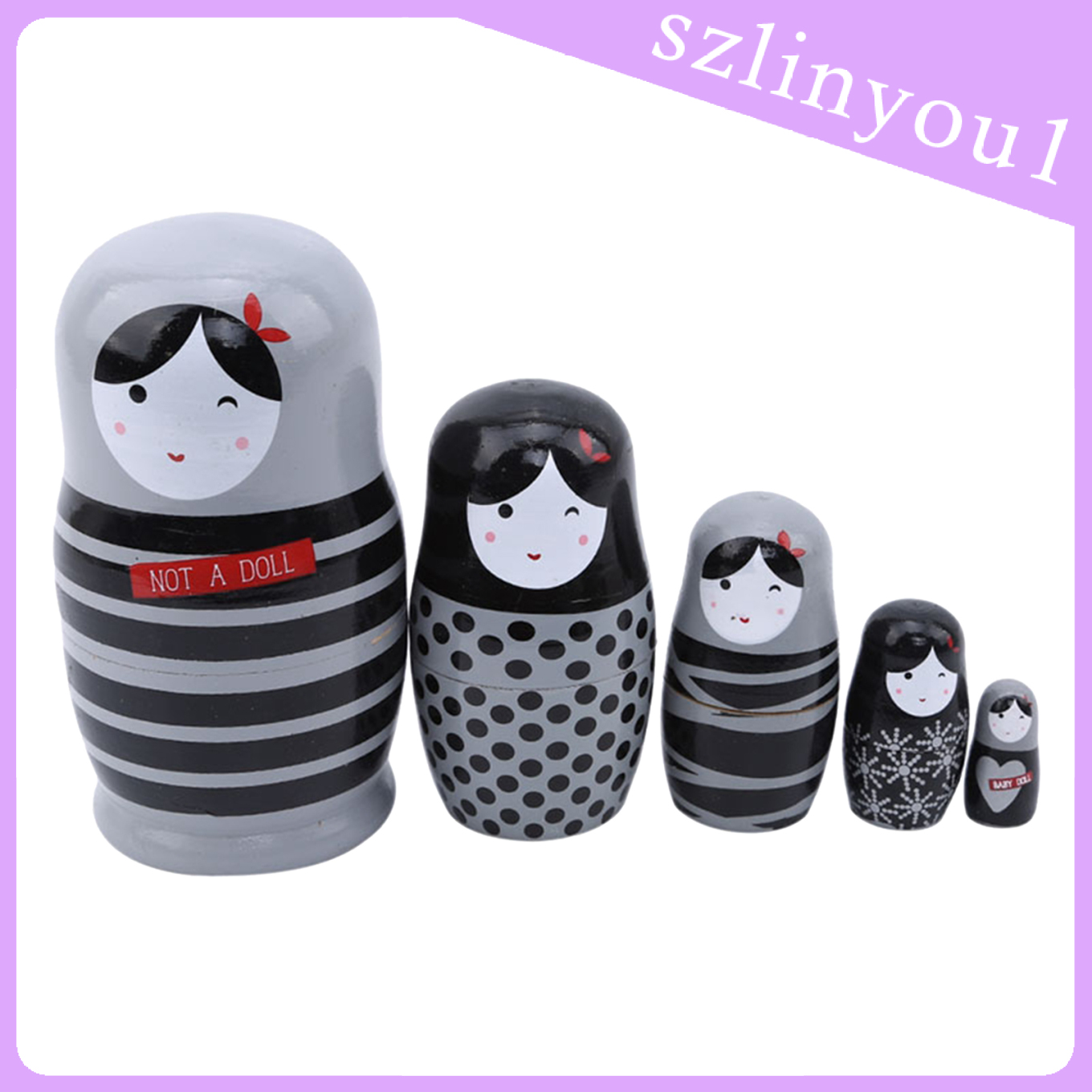 Bộ 5 Búp Bê Nga Matryoshka Bằng Gỗ