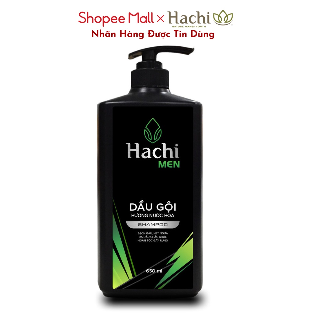 Dầu gội đầu nam Hachi Men hương nước hoa 650ml sạch gàu hết ngứa da đầu chắc khỏe ngăn gãy rụng