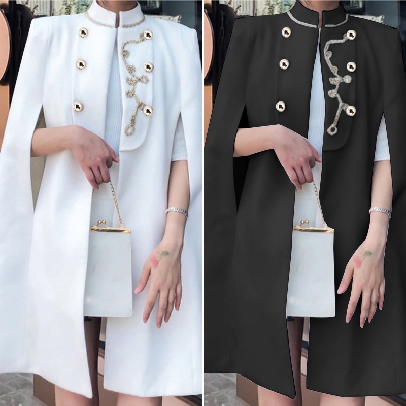 Áo choàng midi VONDA không tay màu trơn dạng thêu thời trang xuân thu thường ngày dành cho nữ | BigBuy360 - bigbuy360.vn