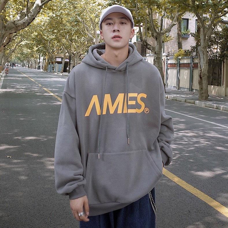 Năm 2021 mới mùa xuân và mùa thu dày thời trang nam áo hoodie dài tay có mũ trùm đầu