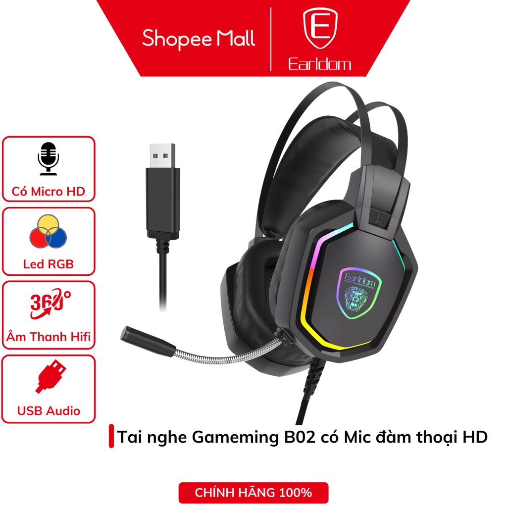 Tai Nghe Chụp Tai Gaming Hỗ Trợ Đàm Thoại Earldom ET-B02 Âm Thanh Siêu Hay