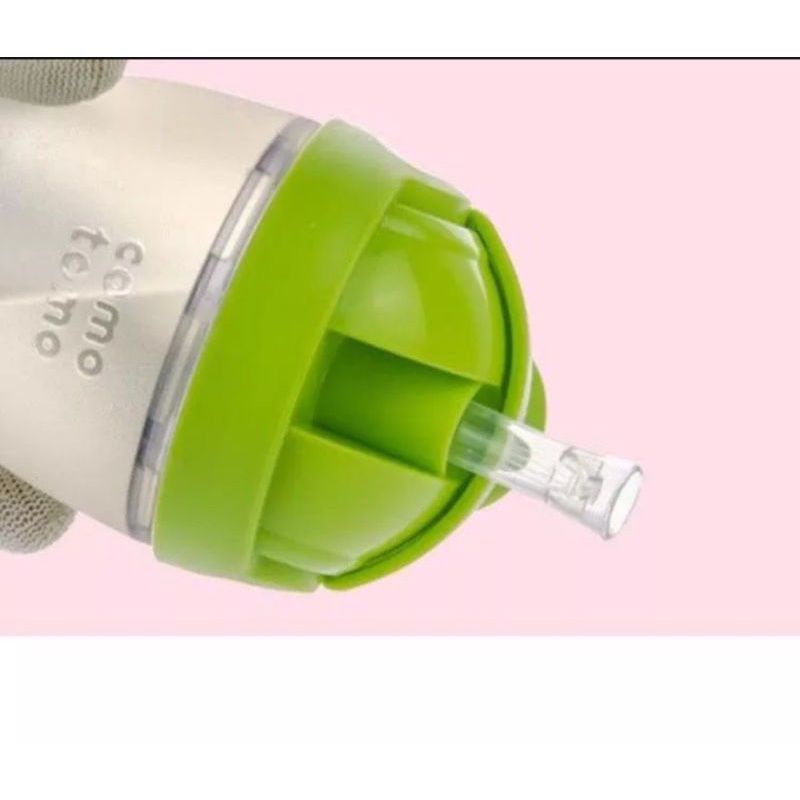 nắp tập uống kèm ống hút silicon cho bình sữa comotomo,dùng cho cả bình 150ml và 250ml