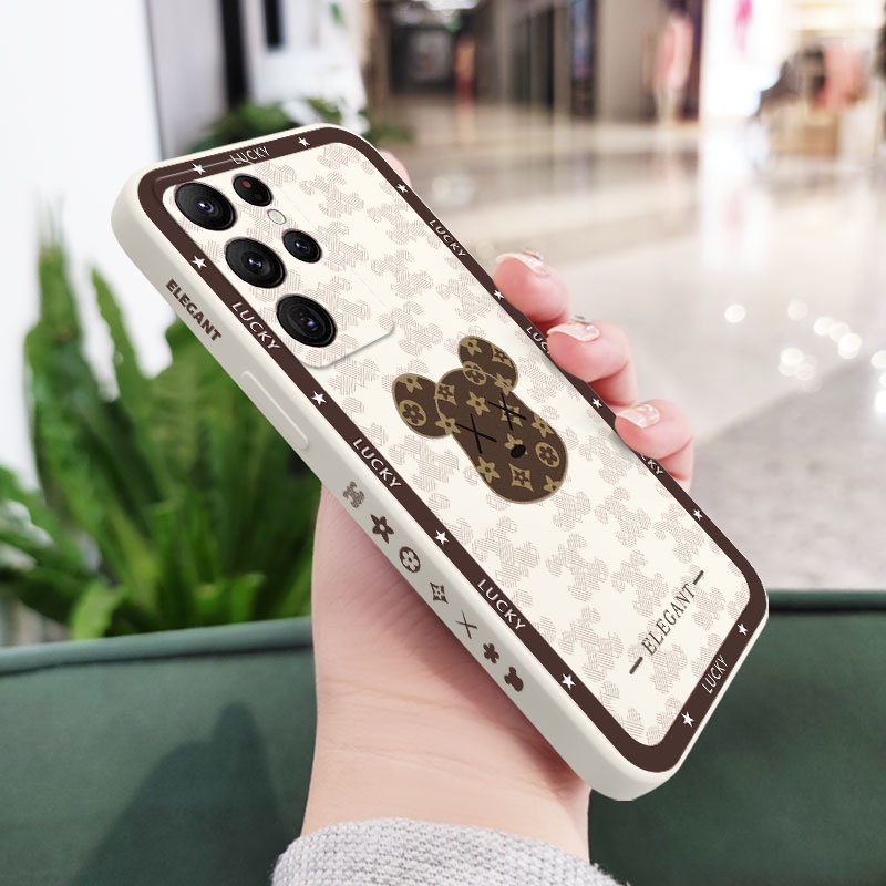 Ốp Điện Thoại Hình Gấu Tai To Sáng Tạo Cho Samsung Galaxy S23 S22 S22 Plus Ultra