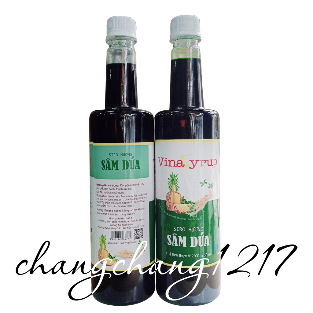 Siro Syrup Vina Sâm Dứa Chai 750ml