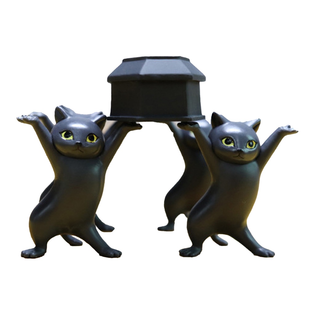 1 Bộ Giá Đỡ Bút Để Bàn Hình Mèo Nhảy Múa Vui Nhộn