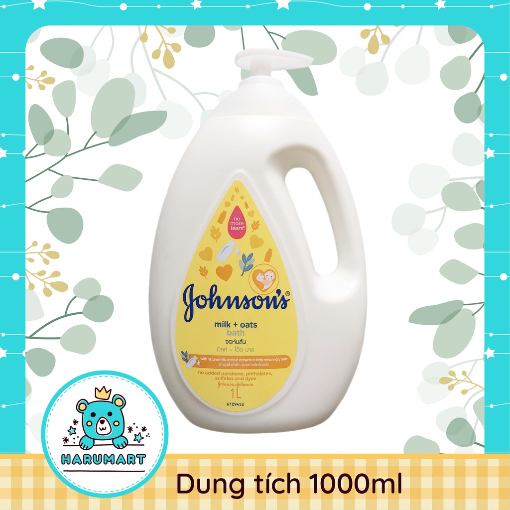 Sữa tắm Johnson’s Baby chứa sữa và gạo sữa và yến mạch 1000ml