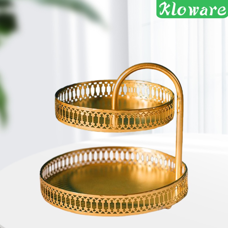 Khay Sắt 2 Tầng Đựng Trái Cây Trang Trí Nhà Cửa