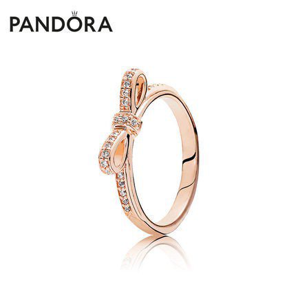Nhẫn Pandora màu vàng hồng 180906CZ thời trang