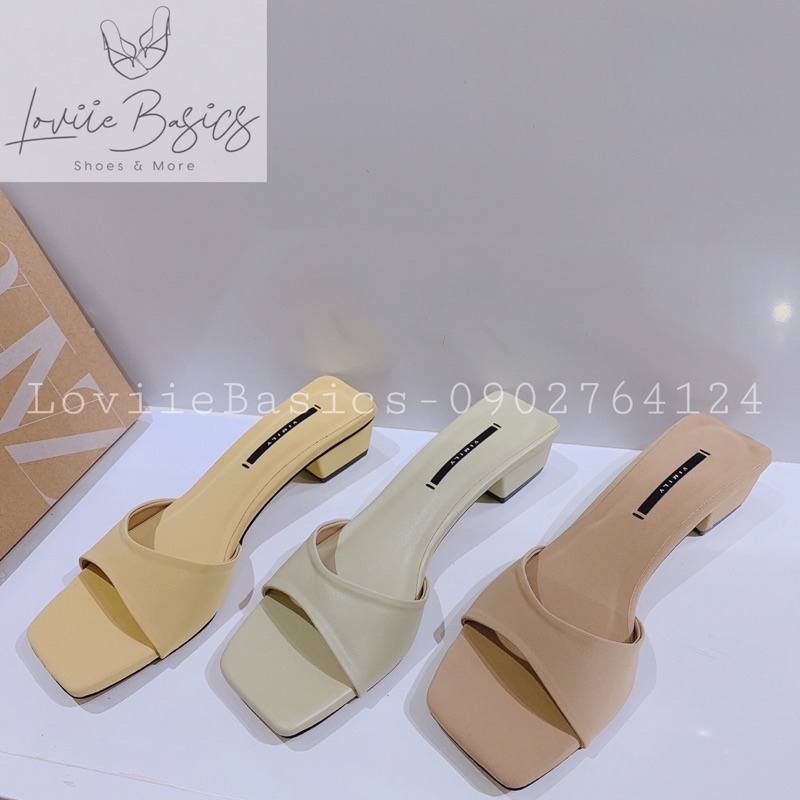 [Mã SKAMFSW175 giảm 10K đơn 50K] GUỐC NỮ QUAI NGANG LOVIIE BASICS - DÉP GUỐC CAO GÓT CHẤT DA SÁP MỊN 3 PHÂN D210433