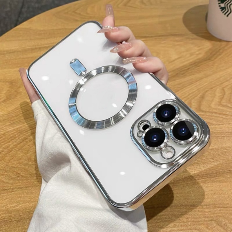 Ốp Điện Thoại Silicon Mềm Trong Suốt Hít Nam Châm Cho iPhone 14 13 Pro Max 14 Plus