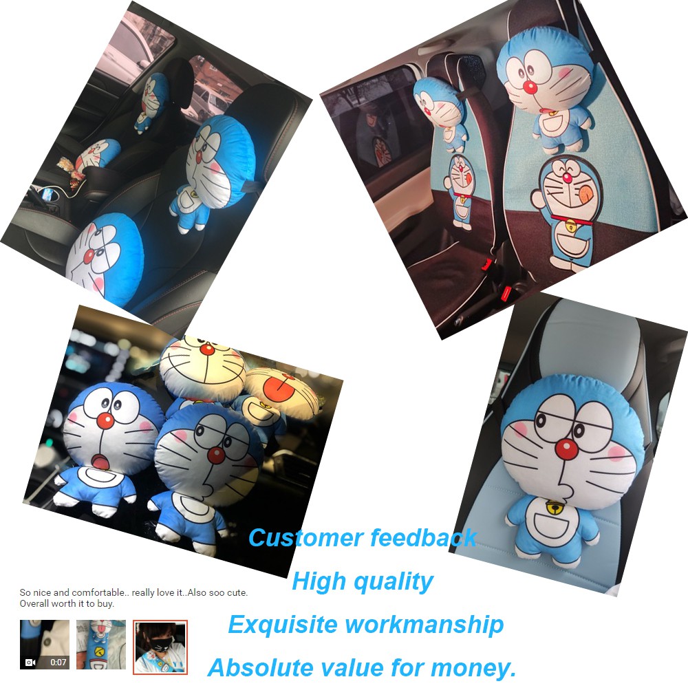 Mới Gối Tựa Đầu Và Lưng Họa Tiết doraemon Hoạt Hình Đáng Yêu Dành Cho Xe Hơi