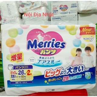 Tã dán/quần merries nội địa nhật cộng miếng size NB09+6/S82+6/M64+4/L54+4/ L50/Xl 44