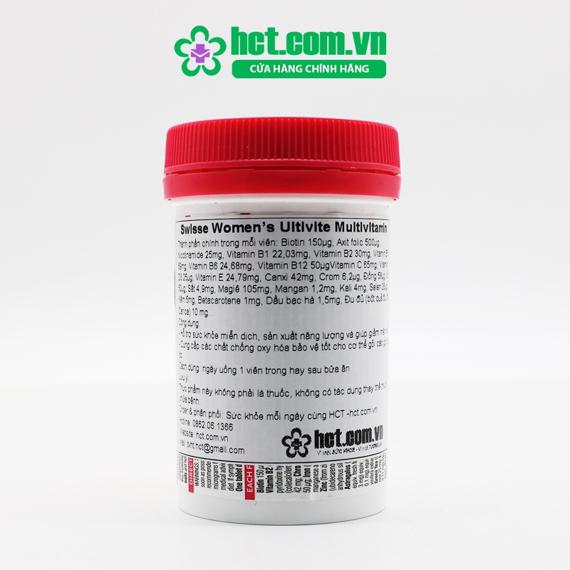 Vitamin tổng hợp cho nữ Swisse Women’s Ultivite Multivitamin Hộp 60v