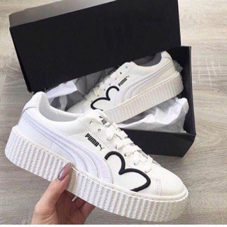 GIÀY THỂ THAO SNEAKER PUMA BASKET NỮ TRẮNG VIỀN ĐEN NAM NỮ 2018