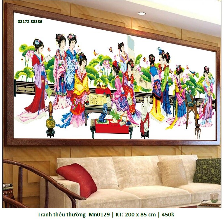 Tranh thêu chữ thập 12 cô tiên Mn0129 (200 x 85 cm)