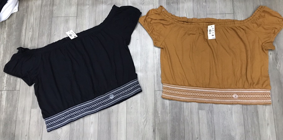Áo croptop bẹt vai vnxk