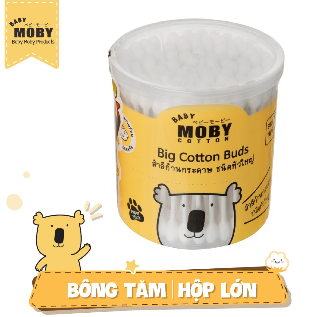 [NHẬP MKBMNAP50K8] Hộp bông tăm cỡ lớn Baby Moby 110 cái/hộp