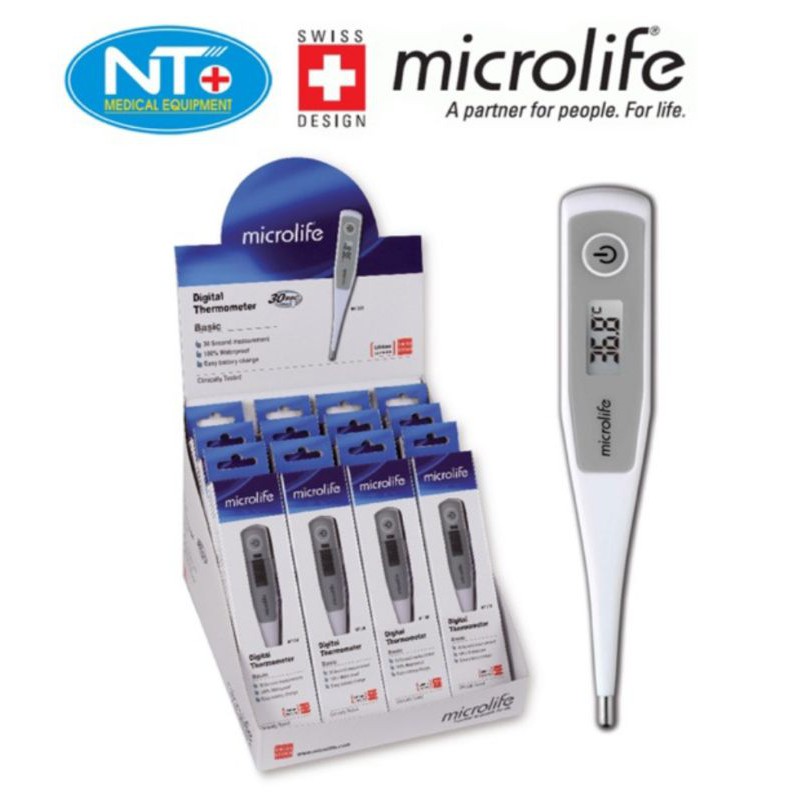 Nhiệt kế điện tử microlife đo xong trong 10s.