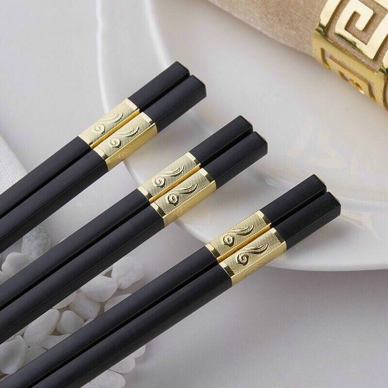 HỘP 10 ĐÔI ĐŨA HỢP KIM MẠ VÀNG