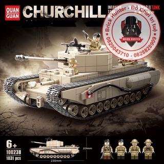 Army world war II Quan guan 100238 infantry tank mkI bộ đồ chơi lắp ráp xe Tăng Churchill của Anh