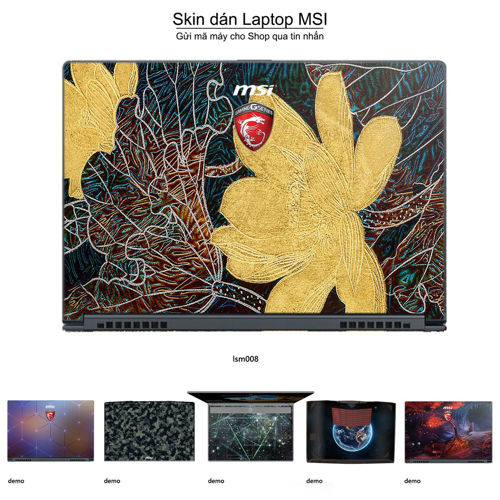 Skin dán Laptop MSI in hình Bông Sen Trong Giếng Ngọc - lsm008 (inbox mã máy cho Shop)