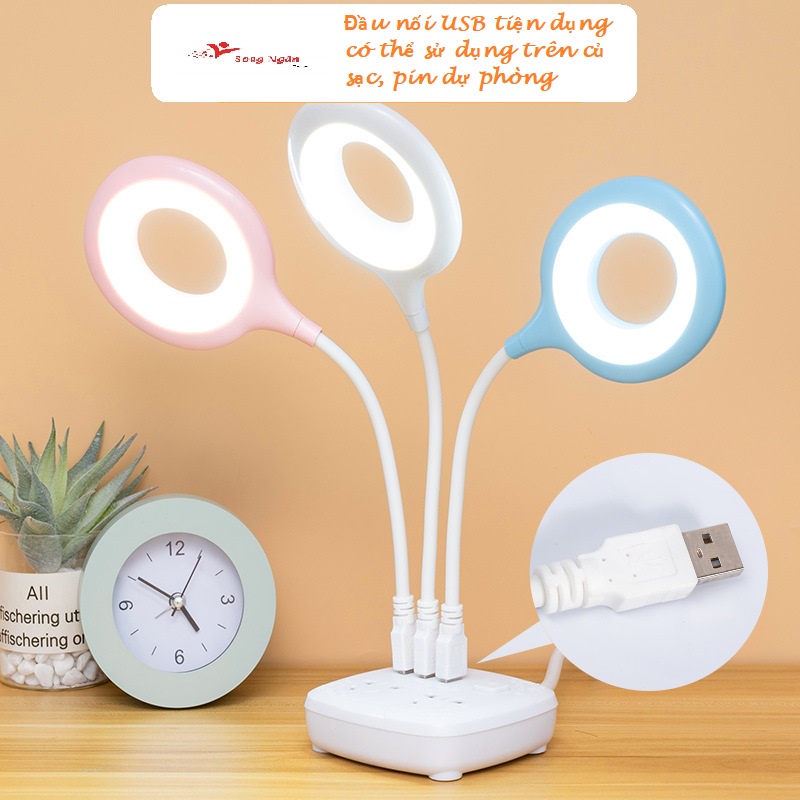 Đèn học để bàn chống cận USB Kiêm Đèn Ngủ Siêu Bền, Tiện Lợi, Nhỏ Gọn - Đèn bàn Tiết Kiệm Điện