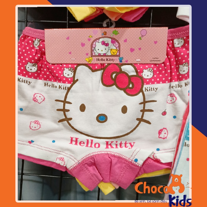 Combo 3 quần chip đùi cho bé gái Hello Kitty chất liệu kháng khuẩn hàng cao cấp quần lót bé gái mềm mát