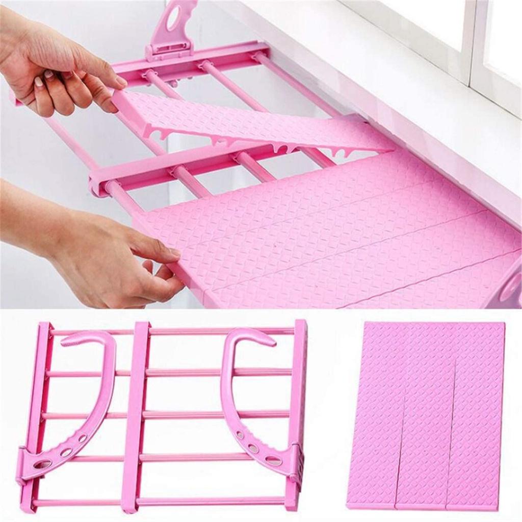Kệ phơi đồ thu gọn ban công – Giá phơi đồ ban công loại to - Phơi đồ dễ dáng MKS032