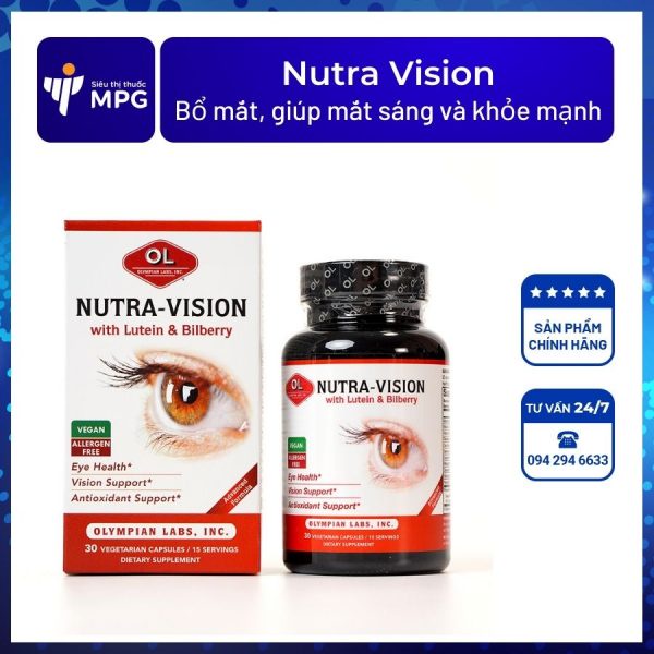 Nutra Vision hàng nhập khẩu Mỹ – Viên bổ mắt, ngừa mỏi mắt, khô mắt, thoái hóa mắt