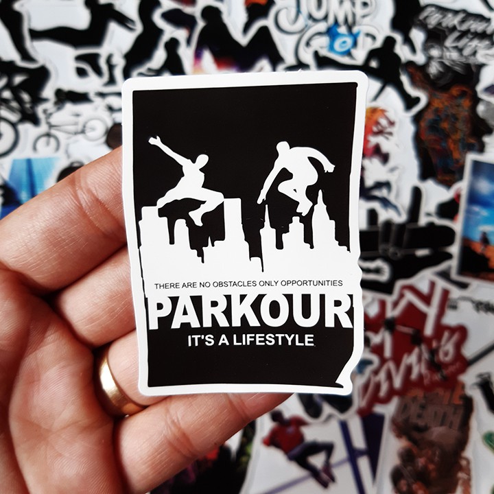 Bộ Sticker dán cao cấp chủ đề PARKOUR - Dùng dán Xe, dán mũ bảo hiểm, dán Laptop...