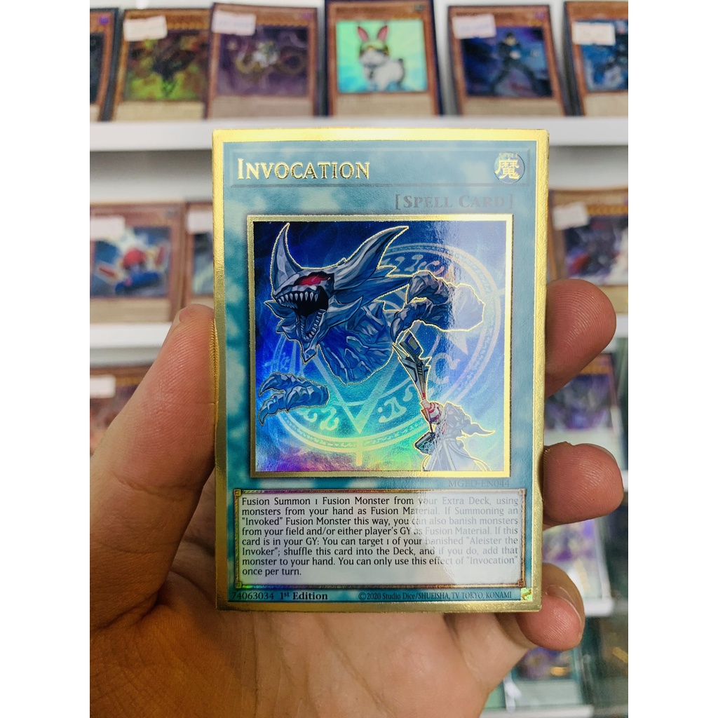 Thẻ Bài Lẻ YugiOh! Mã MGED-EN044 - Invocation - Premium Gold Rare - 1st Edition
