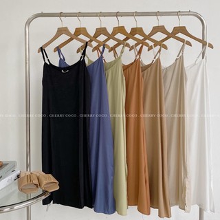 Váy hai dây trơn lụa 42202 CHERRYCOCO