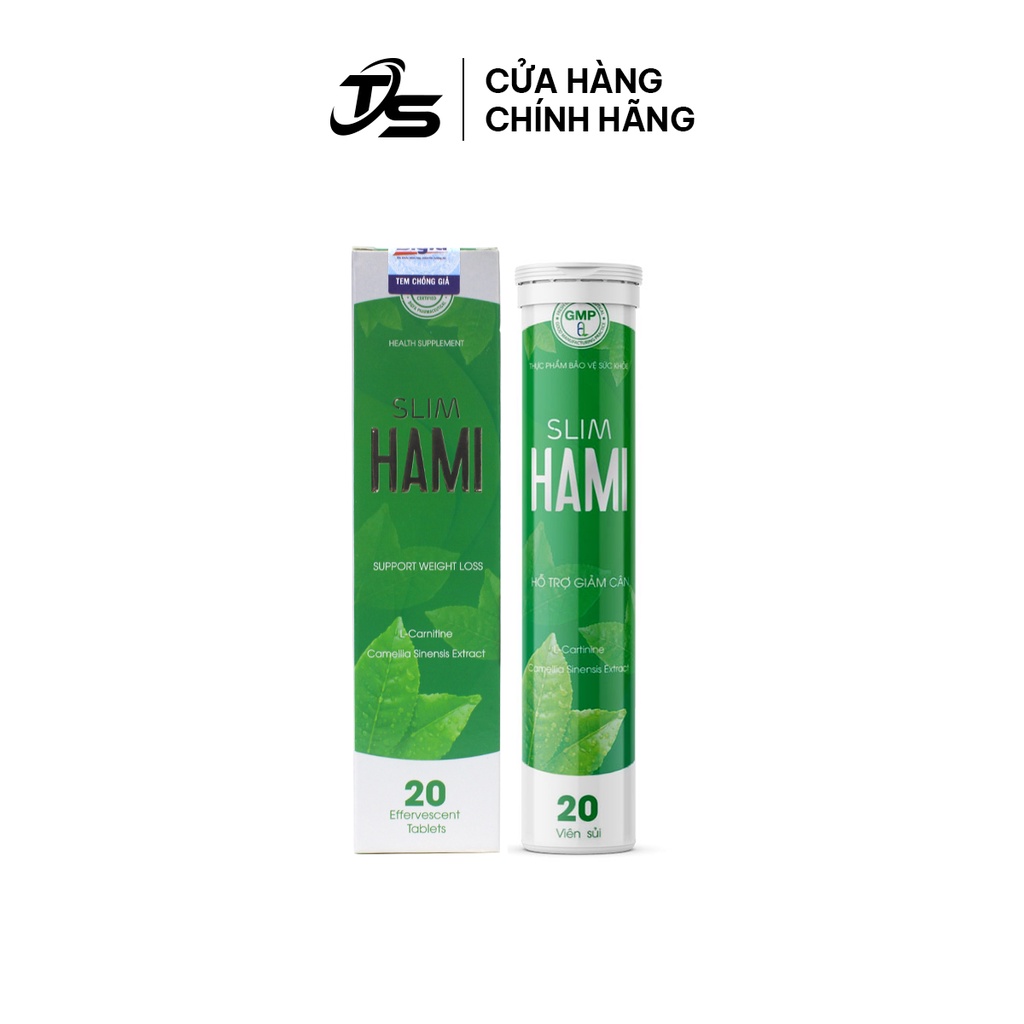 Combo 4 hộp Sủi giảm cân Slim Hami TS GROUP hộp mềm tiêu chuẩn 20 viên - Ami Slim