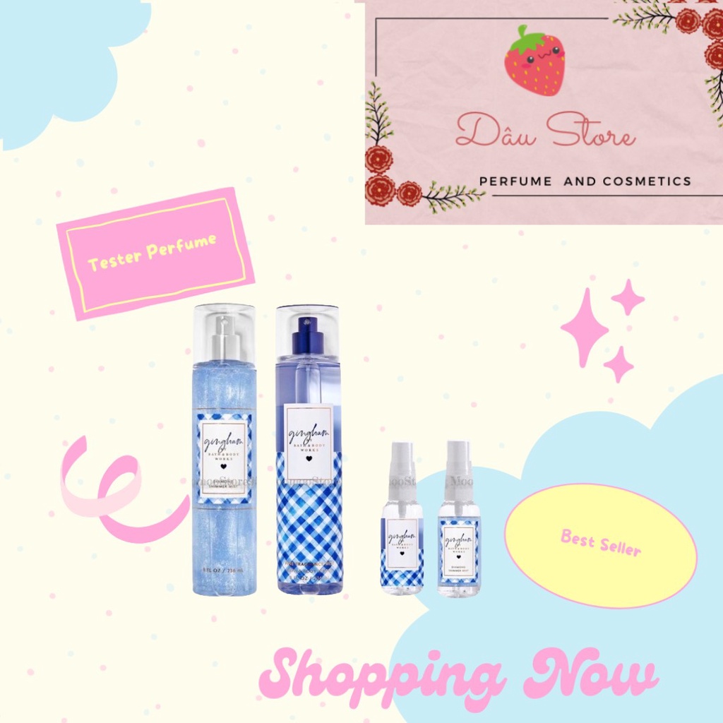 Xịt thơm Có nhũ Bath and Body Works -  GINGHAM (30ml-50ml-100ml