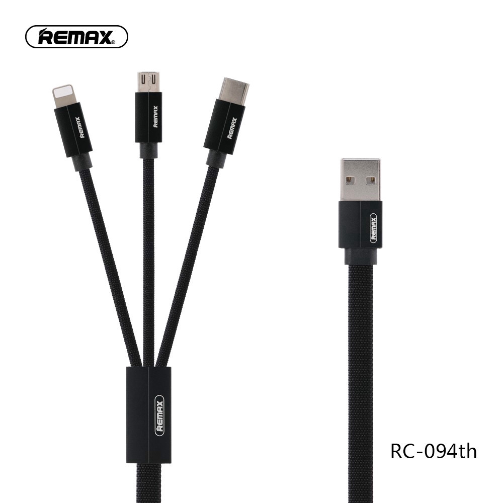 REMAX Cáp dữ liệu Micro USB/Type-C/3 trong 1 hãng dài 1m