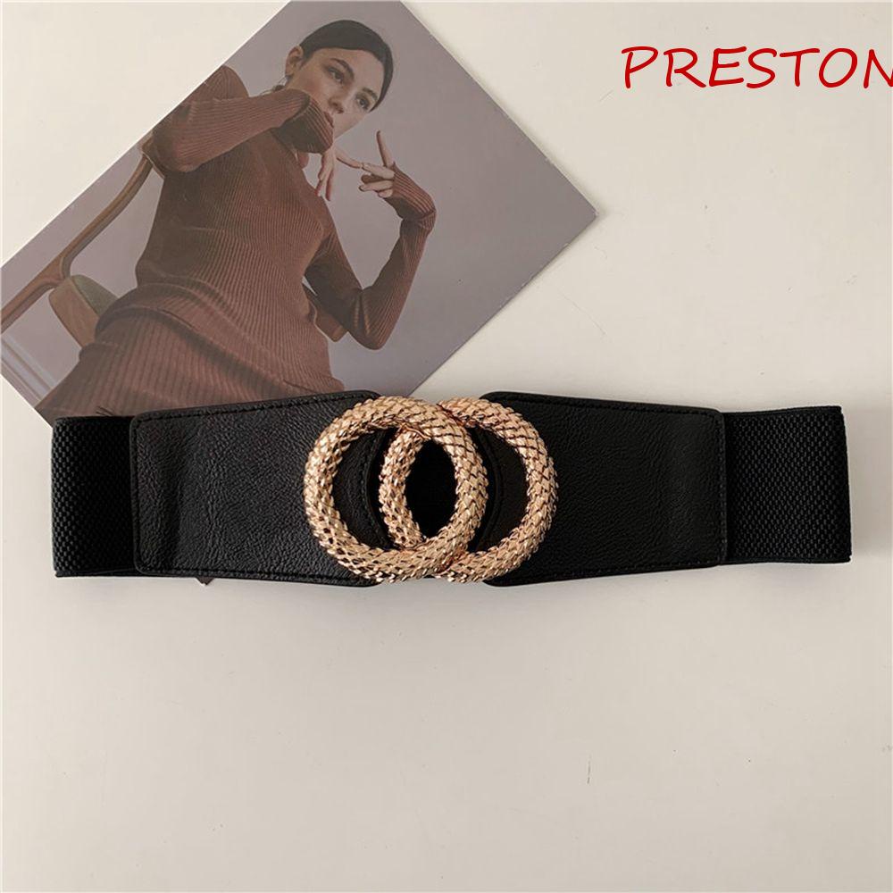 Preston Thắt Lưng Bản Rộng Có Khóa Kim Loại Tròn Điều Chỉnh Được Phong Cách Vintage Mùa Hè Cho Nữ