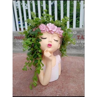 Bình cắm hoa hình cô gái _ chậu trồng cây