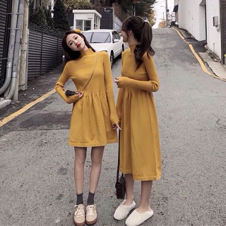 ORDER Váy len tăm, FRIENDLY DRESS, váy len dáng dài/ váy chị em 🍓3 màu