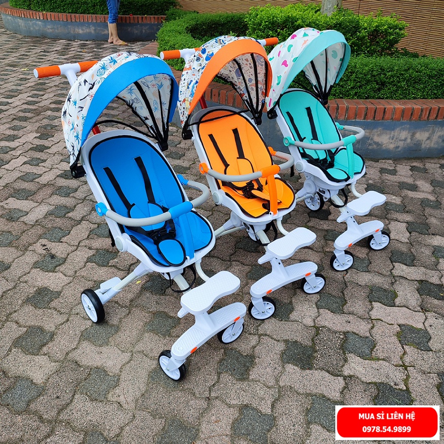Xe đẩy cho bé, Xe đẩy gấp gọn cho bé đi du lịch ngả 3 tư thế X9