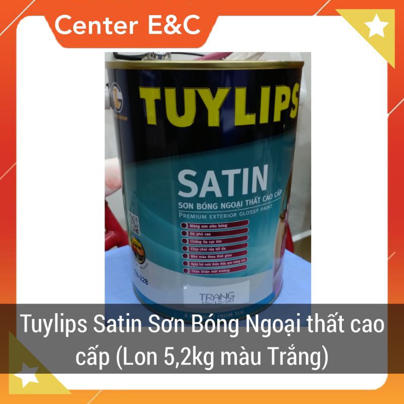 Sơn Bóng Lộng Lẫy Tường Ngoài Nhà Tuylips Satin (Lon 5L) Sơn Mầu , Sơn Trắng Cao Cấp Mặt Tiền Nhà