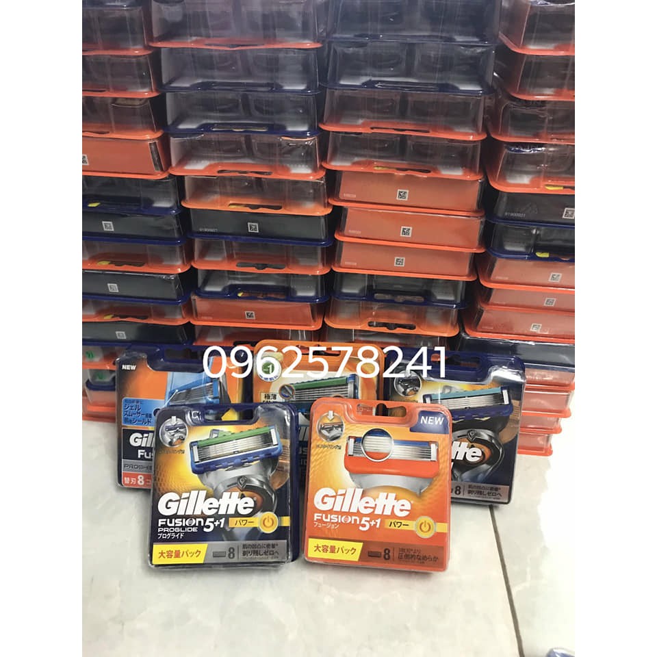 Vỉ 8 lưỡi Dao cạo râu Gillette Fusion 5+1 Nhật bản