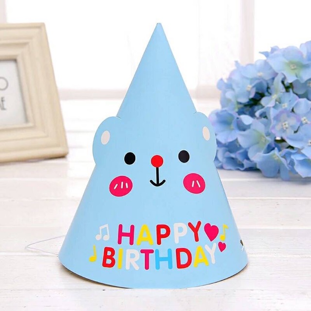 Mũ, nón sinh nhật hàng giấy dày 3D sinh nhật cho bé