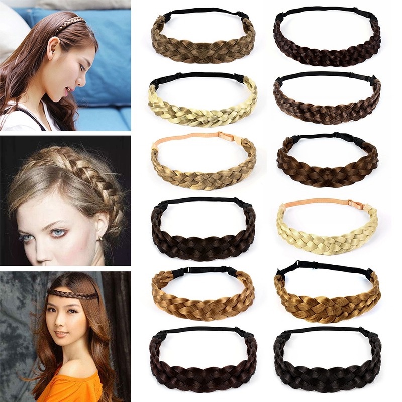 Băng đô kiểu bím tóc giả phong cách du mục thời trang cho nữ