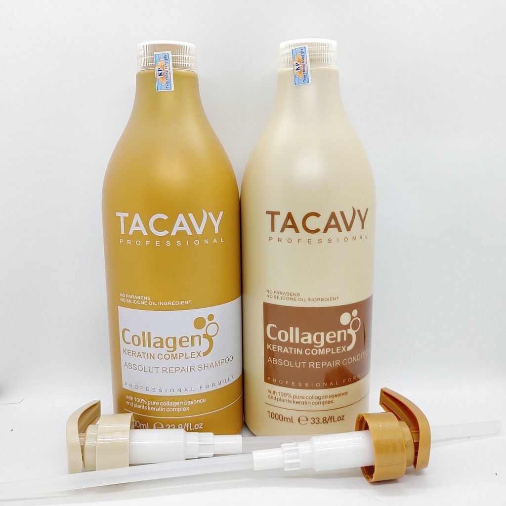 DẦU GỘI XẢ TACAVY COLLAGEN PHỤC HỒI HƯ TỔN, GẪY RỤNG TÓC
