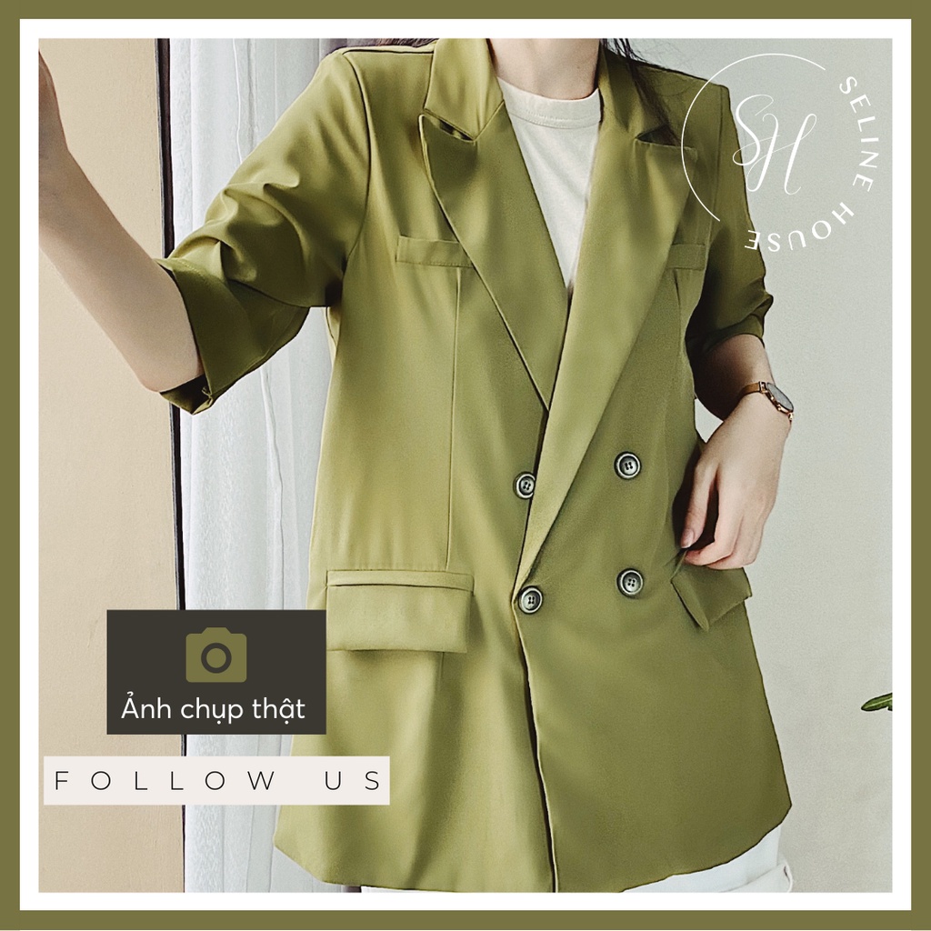 Blazer Tay Ngắn Oversize, Áo Khoác Vest Kiểu Công Sở Phom Rộng FREESIZE | BL004 - SELINE HOUSE