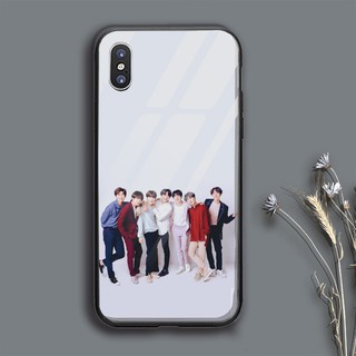 Ốp điện thoại khung silicone mặt kính họa tiết idol BTS Hàn Quốc cho OPPO iPhone Samsung