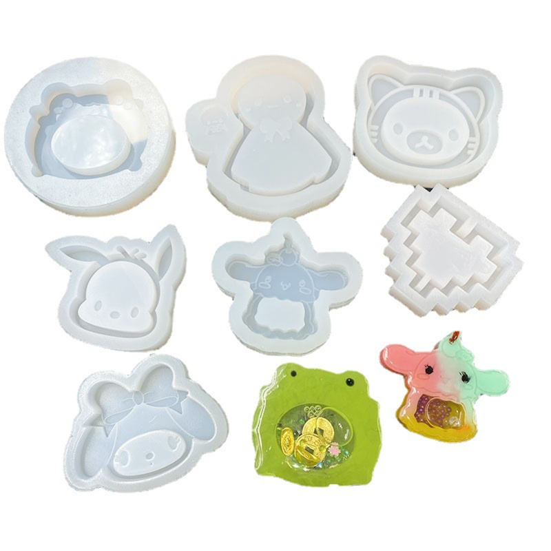 Khuôn Silicone Làm Móc Khóa Hình Cát Chảy DIY