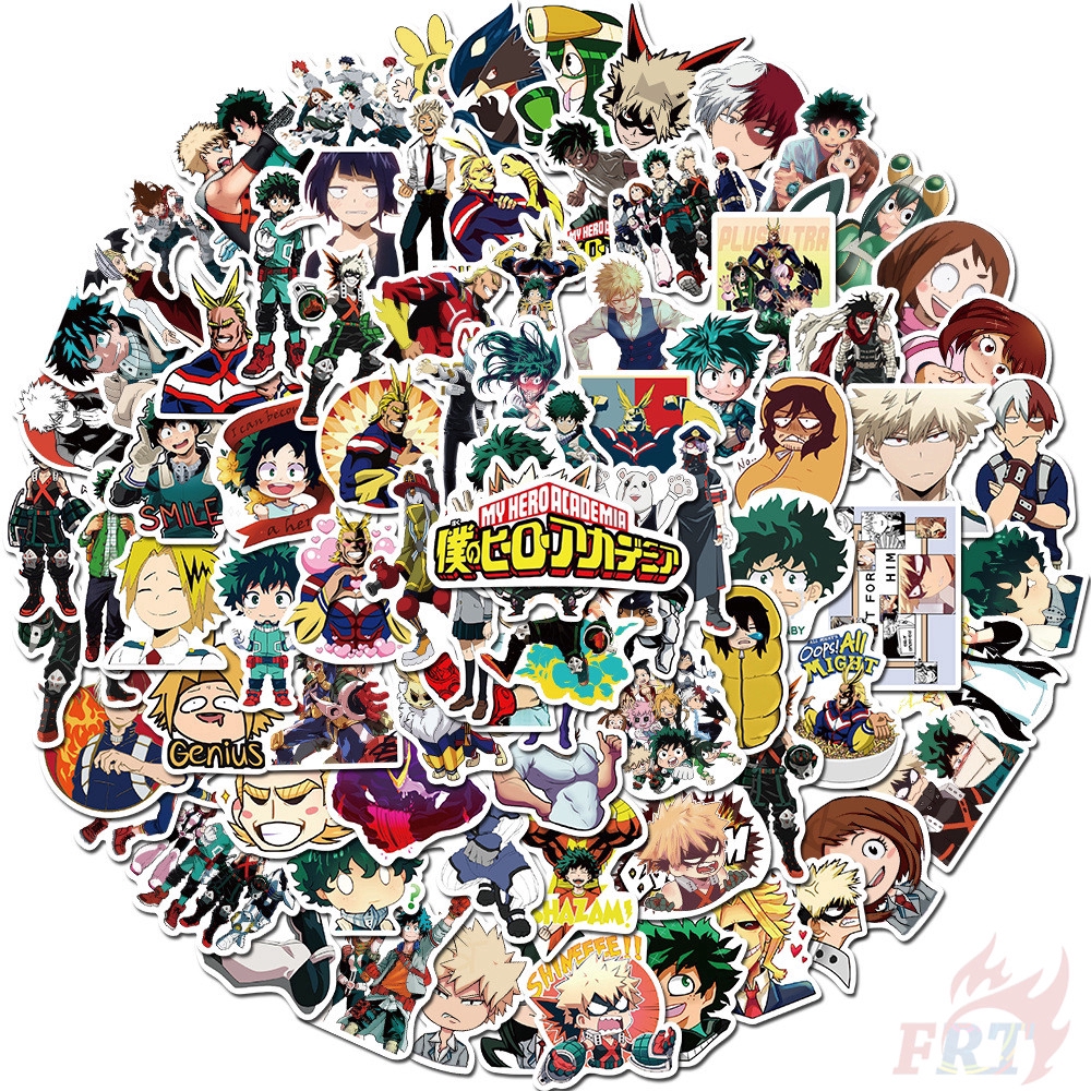 100Pcs/Set ❉ My Hero Academia Series C Stickers ❉ Midoriya Izuku Bakugou Katsuki Todoroki Shoto Anime Cartoon DIY Fashion Mixed Doodle Decals Stickers