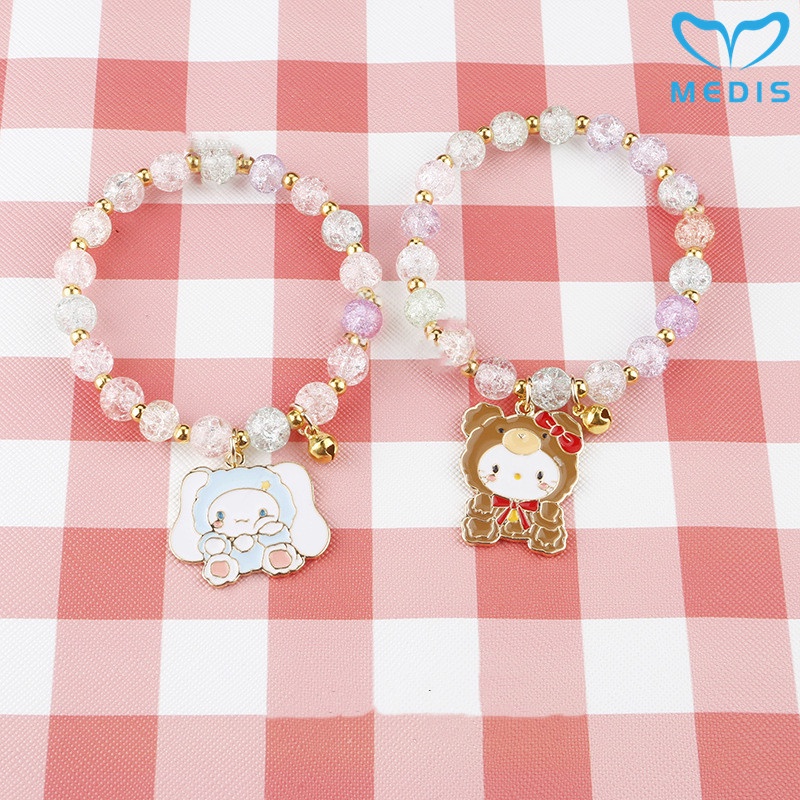Sanrio Vòng Tay Đính Pha Lê Hình Chú Chó Cinnamon Dễ Thương Cho Cặp Đôi