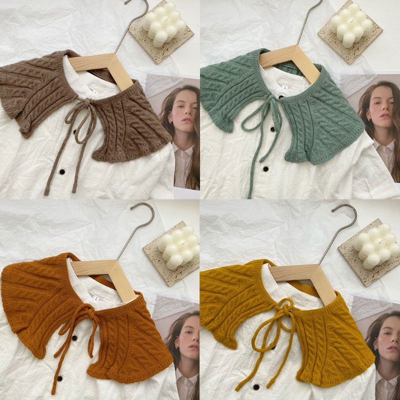 Khăn Choàng Cổ Đan Móc Kẻ Sọc Giữ Ấm Thời Trang Cho Nữ